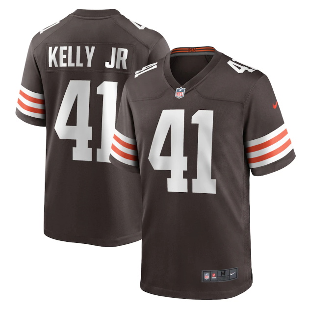 mens nike john kelly jr brown cleveland browns game player jersey